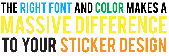 sticker design, font choice for stickers